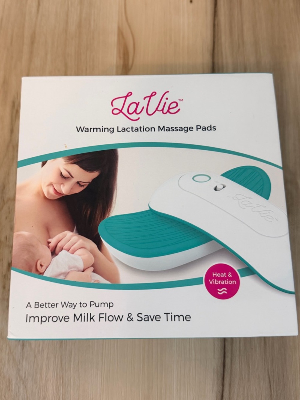 LaVie Warming Massage Pad - White with Teal Trim
